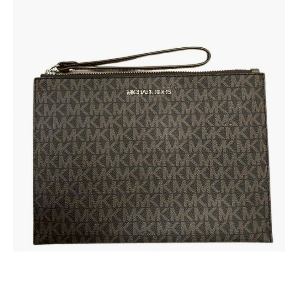 COPY - Michael Kors Jet Set Travel XL Zip Clutch Signature MK logo Wristlet